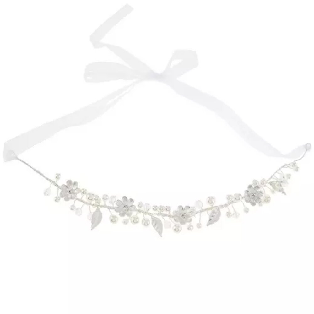 NWT | Studio His & Hers | Pearl & Flower Headpiece